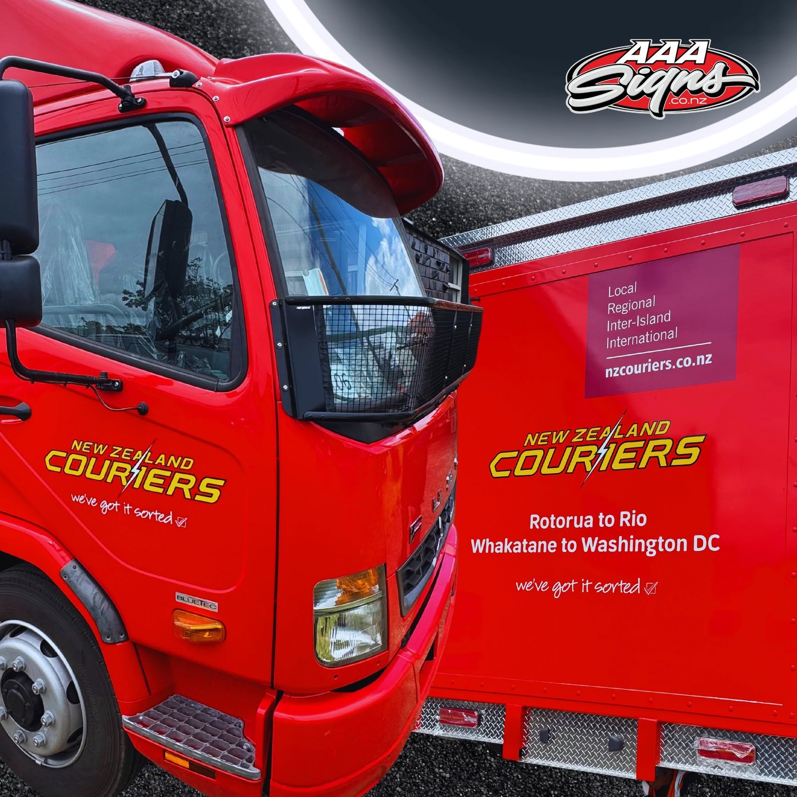 NZ Couriers fleet truck wrap by AAA Signs