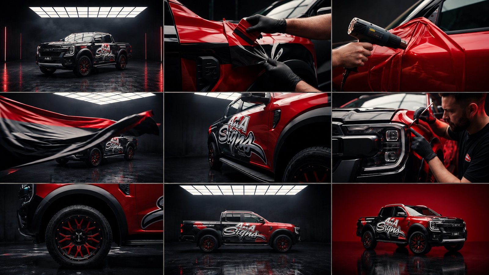Ford Ranger red and black vehicle wrap case study by AAA Signs