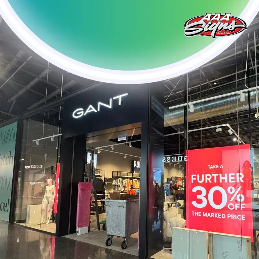 GANT store illuminated ring sign